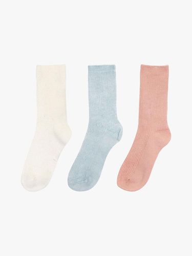 EA 1SET] PASTEL CLOUD SOCKS MIX - PINK PINEAPPLE - Modalova