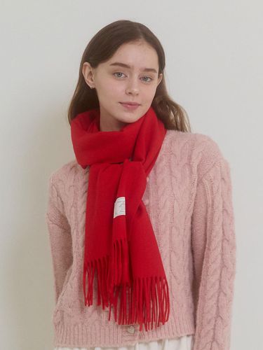 PLUSH WOOL MUFFLER_RED - PINK PINEAPPLE - Modalova