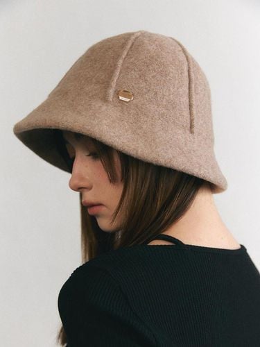 Wool 100 solid felt line hat H018_BEIGE - ACCLET - Modalova