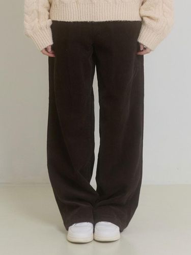 CORUDORY LONG WIDE PANTS_BROWN - healiote - Modalova