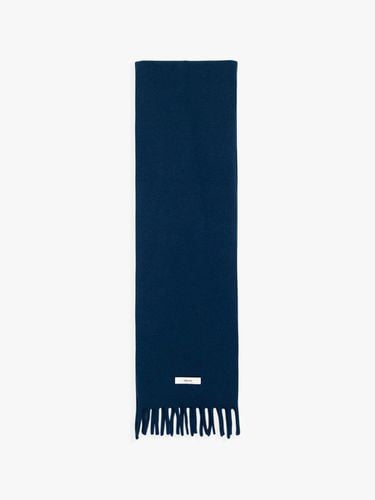 WOOL TASSEL MUFFLER_NAVY - healiote - Modalova