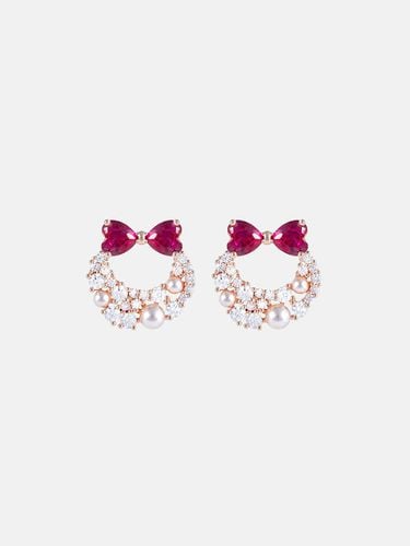 Diana Colored Ribbon Circle Earrings - JUDY AND PAUL - Modalova