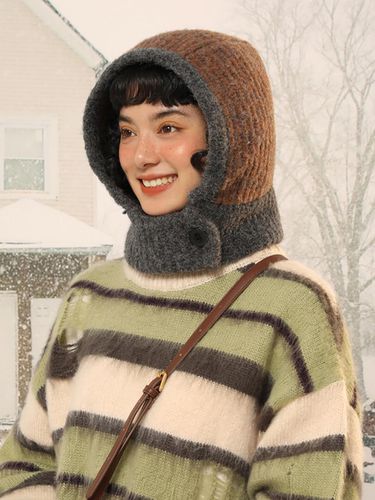 Twin Color Knit Baraclava Brown - LOOKING4U - Modalova