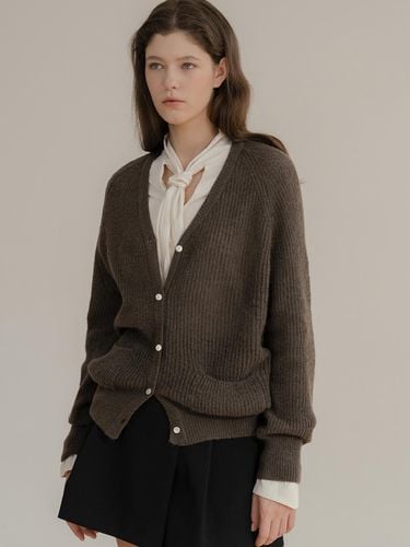 Cozy mohair cardigan (Brown) - UMER - Modalova