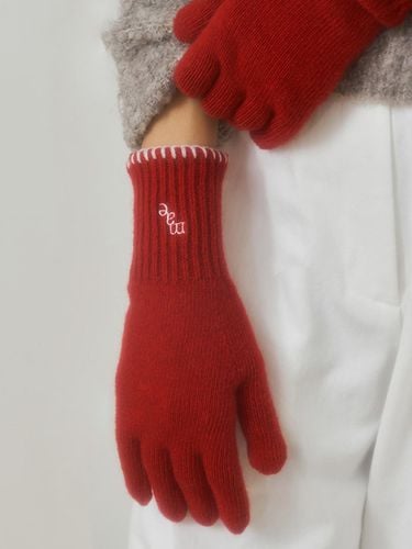 Gift wrapping] Knitty Wool Gloves _ 4color - mucu and ebony - Modalova