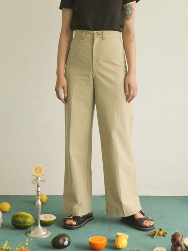 TENCEL WIDE PANTS_BEIGE - oneninenineone - Modalova