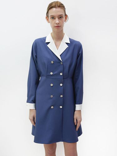 Collar Shirt Navy dress_Collar Shirts Navy OP - DAMAGE MNEMONIC - Modalova