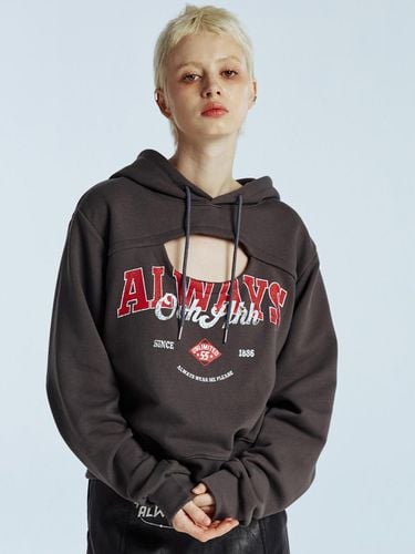 LOGO SLIT HOODIE (DARK GRAY) - OoH-AHh! - Modalova