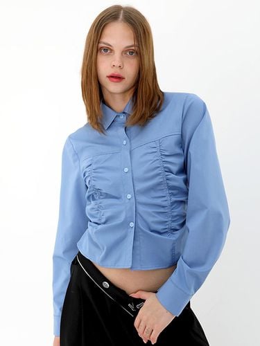 Chris Cotton Blue Shirt_ Crease Cotton Blue Shirt - DAMAGE MNEMONIC - Modalova