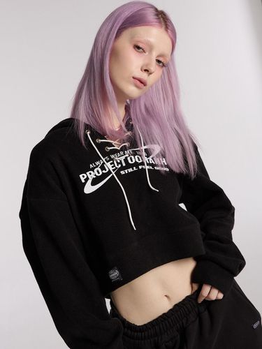 EYELET LOGO HOODIE (BLACK) - OoH-AHh! - Modalova