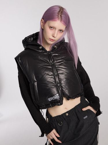 GLOSSY PUFFER VEST (BLACK) - OoH-AHh! - Modalova