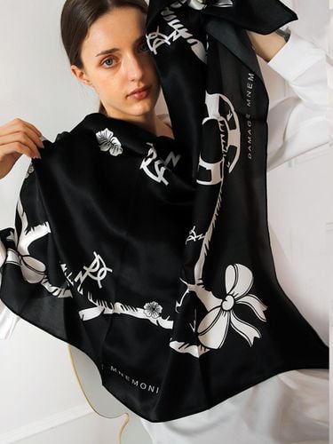 Silk 100 Black Jewel Scarf 90cmx90cm Silk100 Blck - DAMAGE MNEMONIC - Modalova