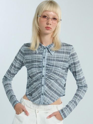 SHIRRING CHECK SHIRT (GRAY) - OoH-AHh! - Modalova