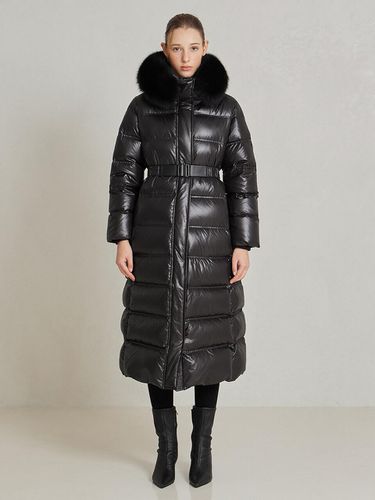 Hooded Fur Belted Long Down N244PWDB19 - NICE CLAUP - Modalova