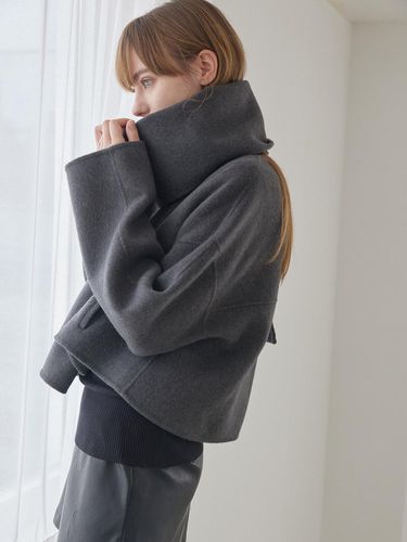 Delcroix cashmere blended short - coat & muffler ( - Le Metier - Modalova