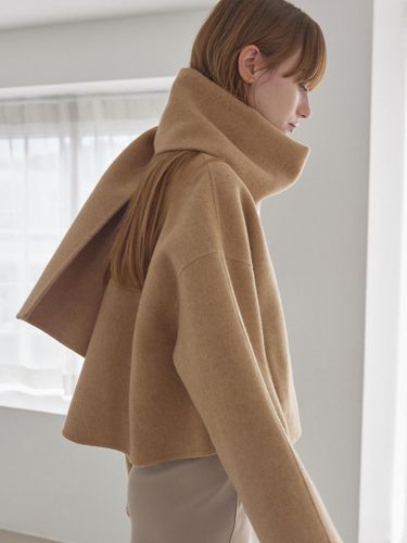 Delcroix cashmere blended short - coat & muffler ( - Le Metier - Modalova