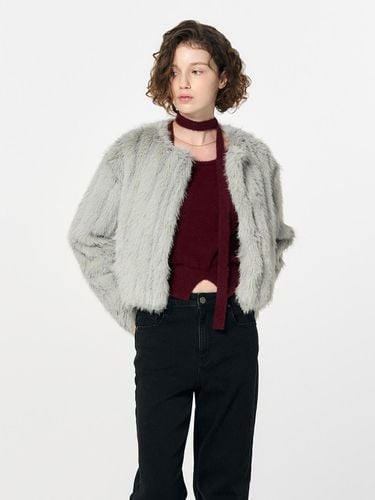 No Collar Fur Jacket [GREY] / WBD4L09520 - GENERAL IDEA - Modalova