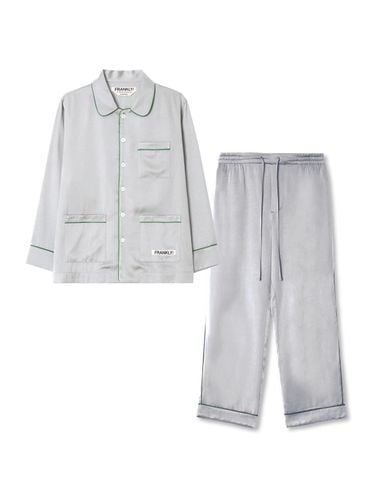 Silky Satin Pajama Set, Gray - FRANKLY! - Modalova