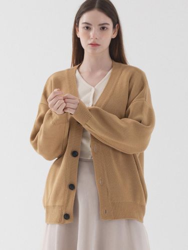 Classic Oversized Fit V-Neck Cardigan (MOCHA) - PIANER - Modalova