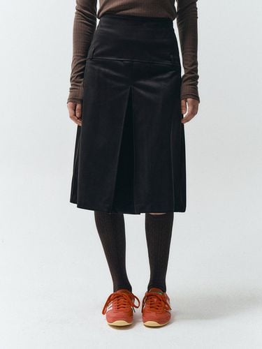 A LINE SUEDE MIDI SKIRT, DARK BROWN - MMAK - Modalova