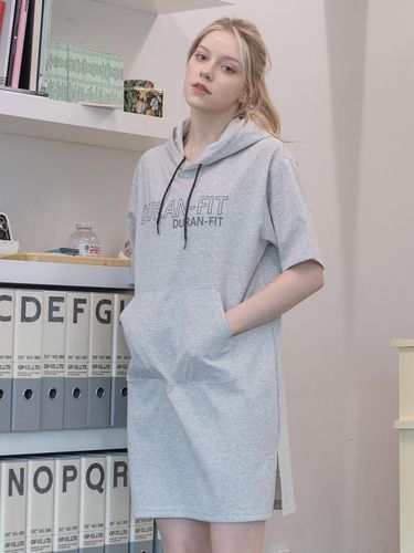 Back Roa Loose Fit Hooded dress DTF3S 5014 2colors - DURAN - Modalova