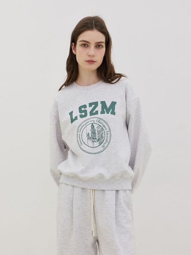 Logo crew neck sweatshirt - Melange - LESEIZIEME - Modalova