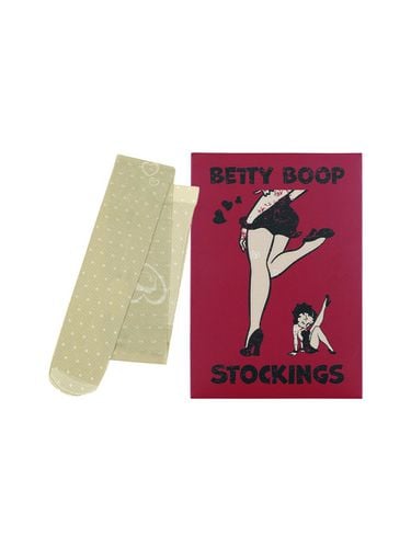 Betty Boop White Dot Heart Printed Stockings - ULKIN CANVAS - Modalova