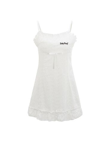 Betty Boop Punching Lace Sleeveless Mini dress_Whi - ULKIN CANVAS - Modalova