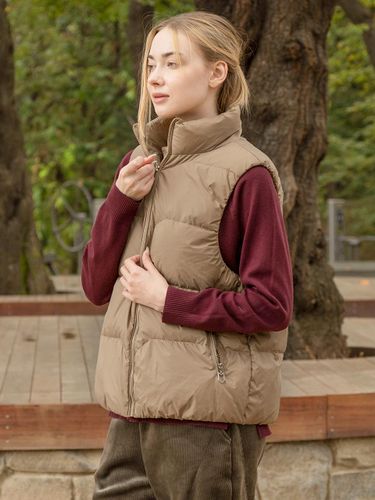 Back Light Warm High-Neck Down Padded Vest DTF4W - DURAN - Modalova