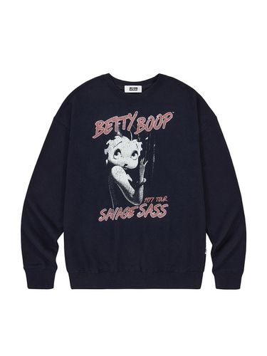 Erkin X Betty Boop Glamour Sweatshirt_Navy - ULKIN CANVAS - Modalova