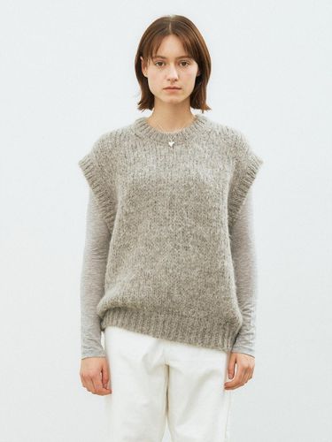 Alpaca sleeveless knit (Ash gray) - peces - Modalova