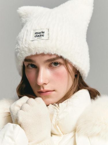 Fur Knitwear Roll-up Beanie (MOEDHT06MWH) - marieclaire - Modalova