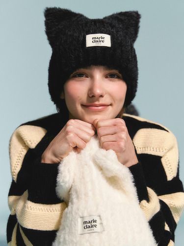 Fur Knitwear Roll-up Beanie (MOEDHT06MBK) - marieclaire - Modalova