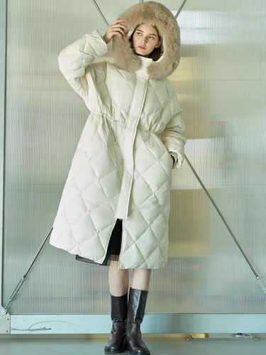 FUR HOOD DOWN COAT_IVORY - MITTE - Modalova