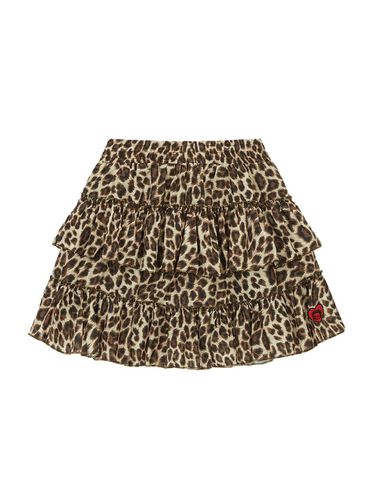 Betty Boop Leopard Frill Mini Skirt_Brown - ULKIN CANVAS - Modalova