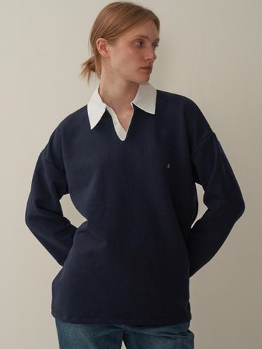 V-neck collar sweatshirt - Navy - MOTT - Modalova