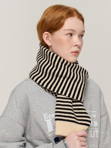 Stripe knit long muffler (beige) - CARGOBROS - Modalova