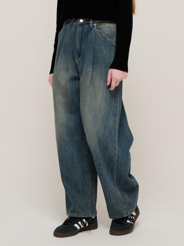 Balloon Wide washed denim pants (blue) - CARGOBROS - Modalova