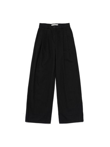 Warm Cotton Pintuck Wide Pants (Black) - CARGOBROS - Modalova