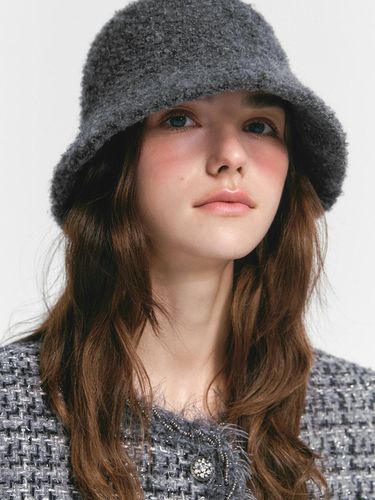 Marie Logo Wool Bucket Hat (MAEDHT10MGY) - marieclaire - Modalova