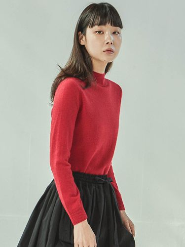 CASHMERE HALF TURTLENECK RED KNIT - J VINEYARD - Modalova