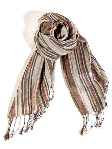 LINEN STRIPE MIX SCARF - J VINEYARD - Modalova