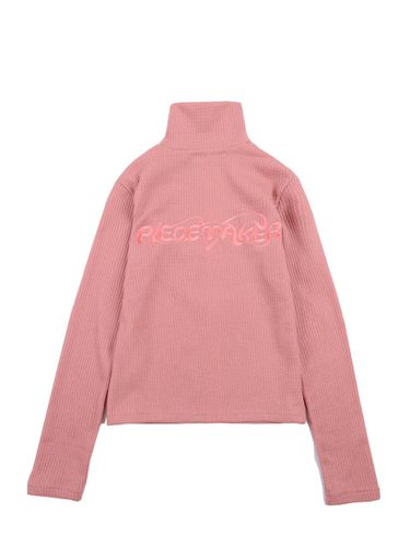 ETHNIC WAFFLE KNIT ZIP UP (PINK) - PIECEMAKER - Modalova