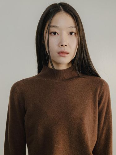 Cashmere Half Turtleneck Brown Knit - J VINEYARD - Modalova