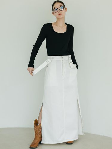 Suspender Long White Skirt - J VINEYARD - Modalova