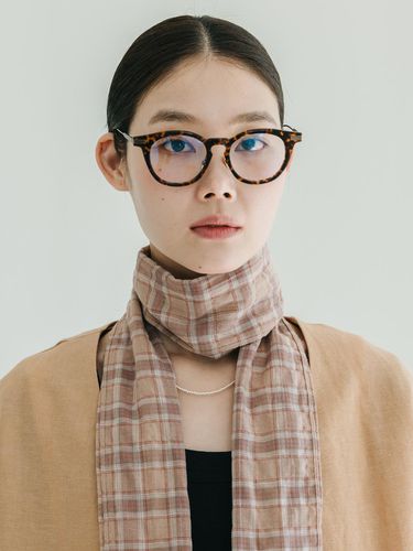 Pattern Cotton Pink Check Scarf - J VINEYARD - Modalova