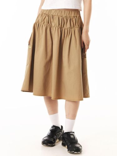 CORDUROY POINT COTTON WORK MIDI SKIRT (BEIGE) - PIECEMAKER - Modalova