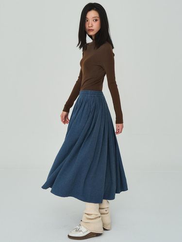 FW Shirring Blue Skirt - J VINEYARD - Modalova