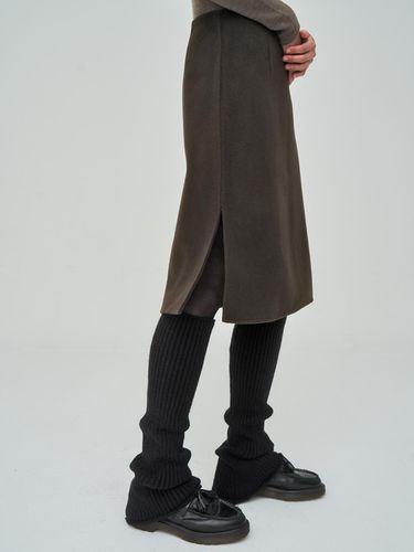 Handmade Side Slit Brown Skirt - J VINEYARD - Modalova