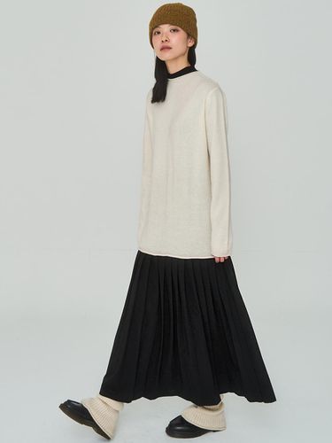 Knit Mix Pleated Dress - J VINEYARD - Modalova